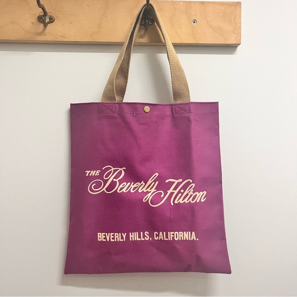 Vintage Beverly Hilton, Beverly Hills Thick Canvas Book Tote Bag